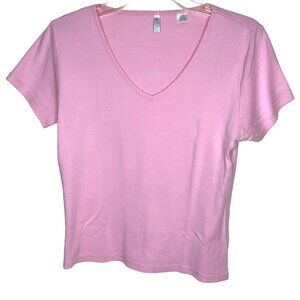 PJ Salvage X-Small Pink Short Sleeve V-Neck Cotton T-Shirt 85e